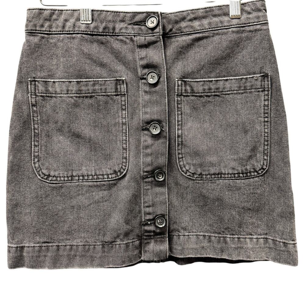 Free People Skirt Womens 27 Super High Rise DON'T GET ME WRONG Faded Black Denim - Picture 1 of 9